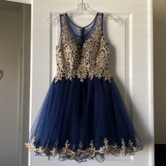 fiesta fashion blue dress Electric Blue Stretch Satin Long Dress With Wrap-Over Slit And Lace-Up main image 1
